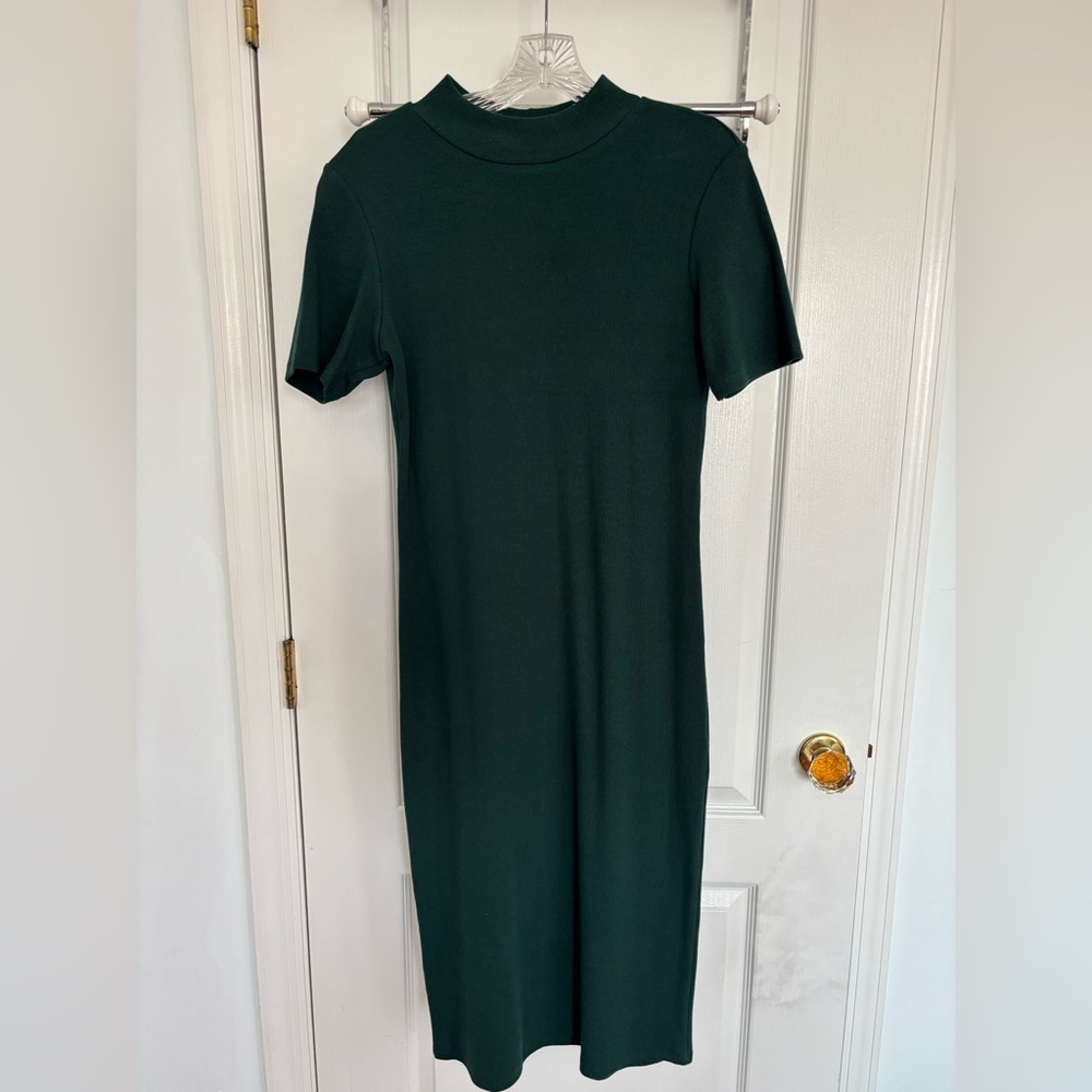 Zara forest green midi dress size large